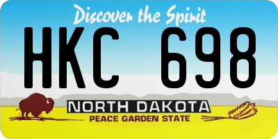 ND license plate HKC698