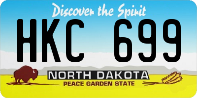 ND license plate HKC699