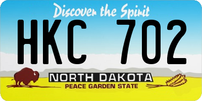 ND license plate HKC702