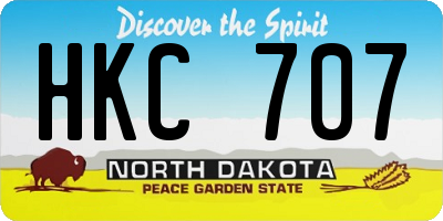 ND license plate HKC707