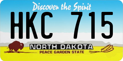 ND license plate HKC715