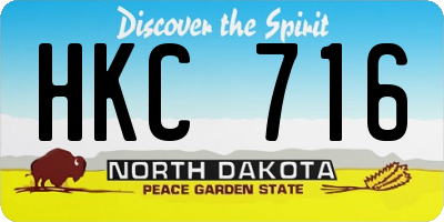 ND license plate HKC716