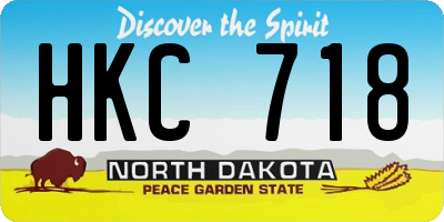 ND license plate HKC718