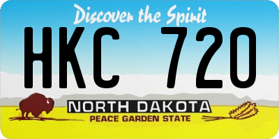 ND license plate HKC720