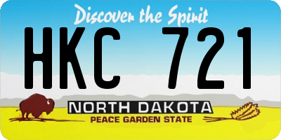 ND license plate HKC721