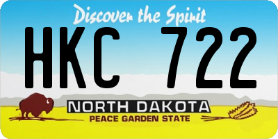 ND license plate HKC722