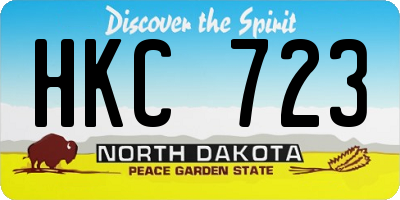 ND license plate HKC723