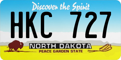 ND license plate HKC727