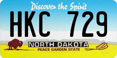 ND license plate HKC729