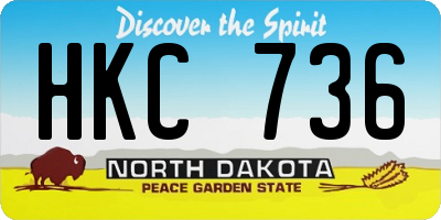 ND license plate HKC736