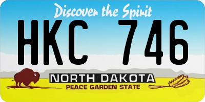 ND license plate HKC746
