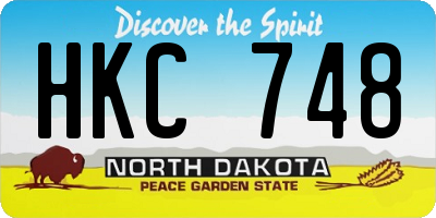 ND license plate HKC748