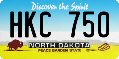 ND license plate HKC750