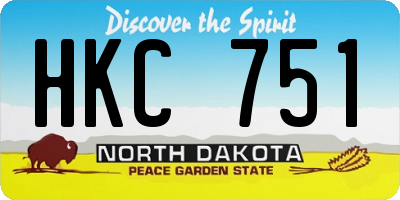 ND license plate HKC751