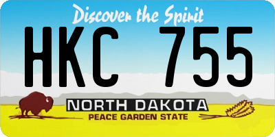 ND license plate HKC755