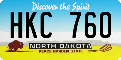 ND license plate HKC760