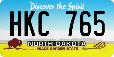 ND license plate HKC765