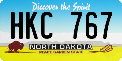 ND license plate HKC767