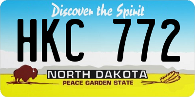ND license plate HKC772