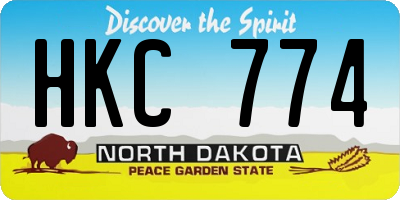 ND license plate HKC774
