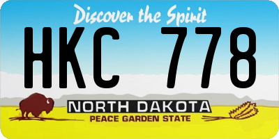 ND license plate HKC778