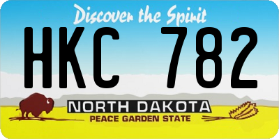 ND license plate HKC782