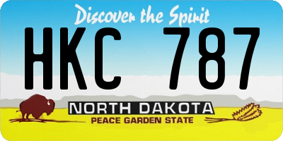 ND license plate HKC787