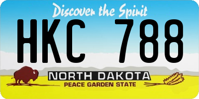 ND license plate HKC788