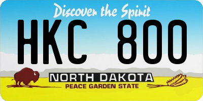 ND license plate HKC800