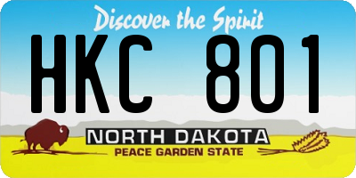 ND license plate HKC801