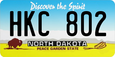ND license plate HKC802