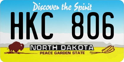 ND license plate HKC806