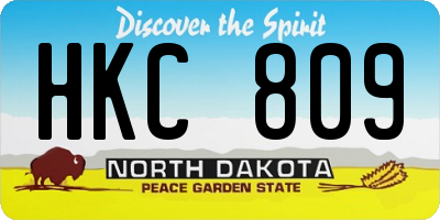ND license plate HKC809