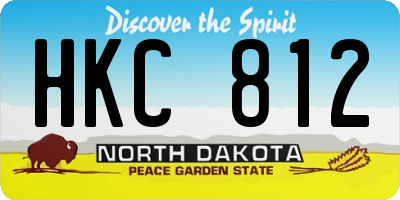 ND license plate HKC812