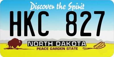 ND license plate HKC827