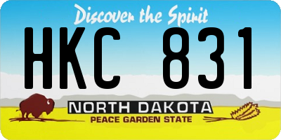 ND license plate HKC831