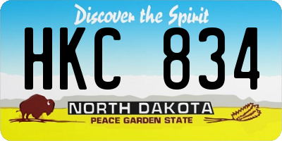 ND license plate HKC834