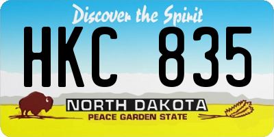 ND license plate HKC835