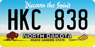 ND license plate HKC838