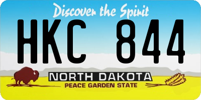 ND license plate HKC844