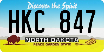 ND license plate HKC847