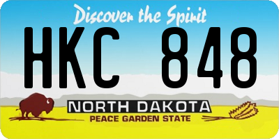 ND license plate HKC848