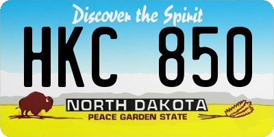 ND license plate HKC850