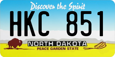 ND license plate HKC851