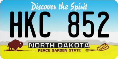 ND license plate HKC852