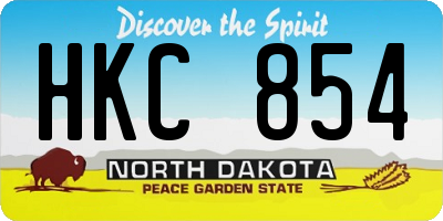 ND license plate HKC854