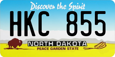 ND license plate HKC855