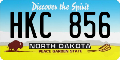 ND license plate HKC856