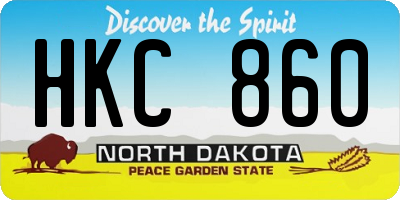 ND license plate HKC860