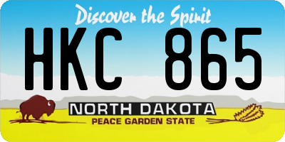 ND license plate HKC865